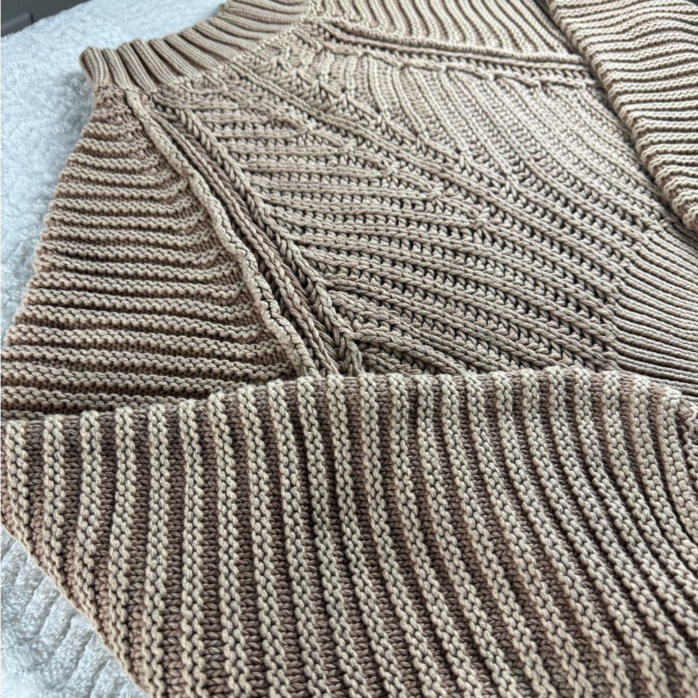 Free People Sweetheart Sweater in Sandcastle Chunky Knit Mockneck Size Small - Picture 12 of 13